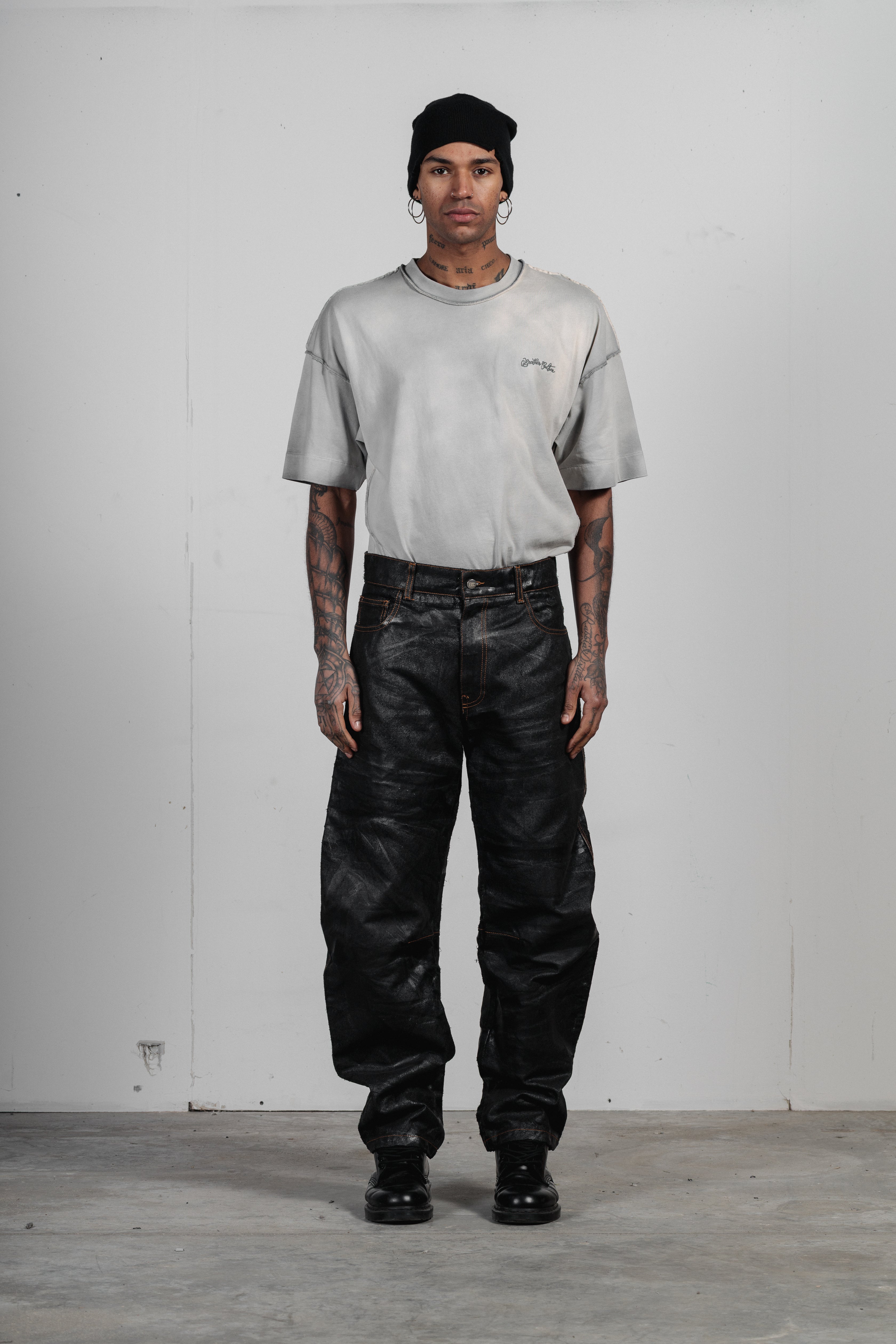 LUCAS - BLACK JEANS PRINTED