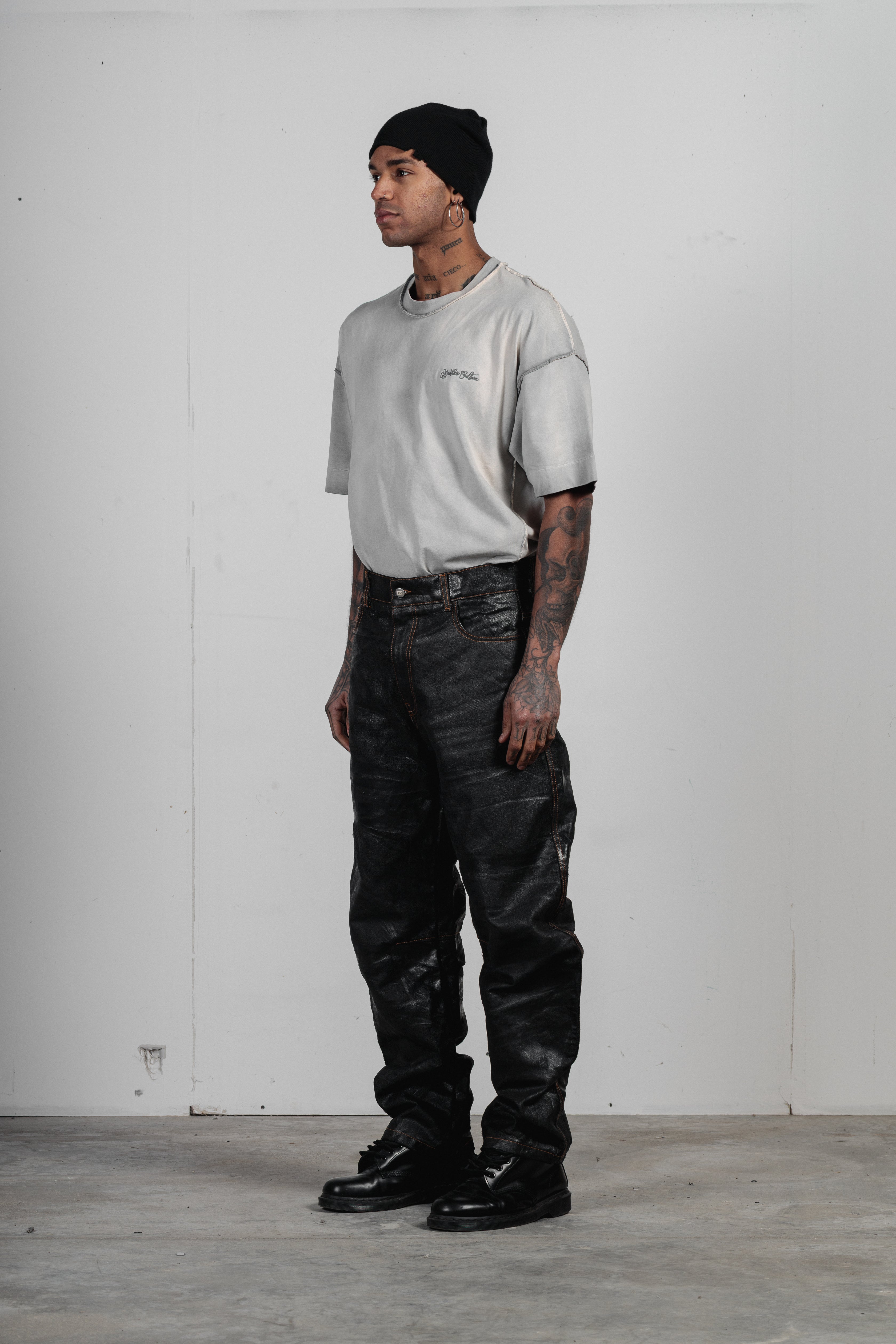 LUCAS - BLACK JEANS PRINTED